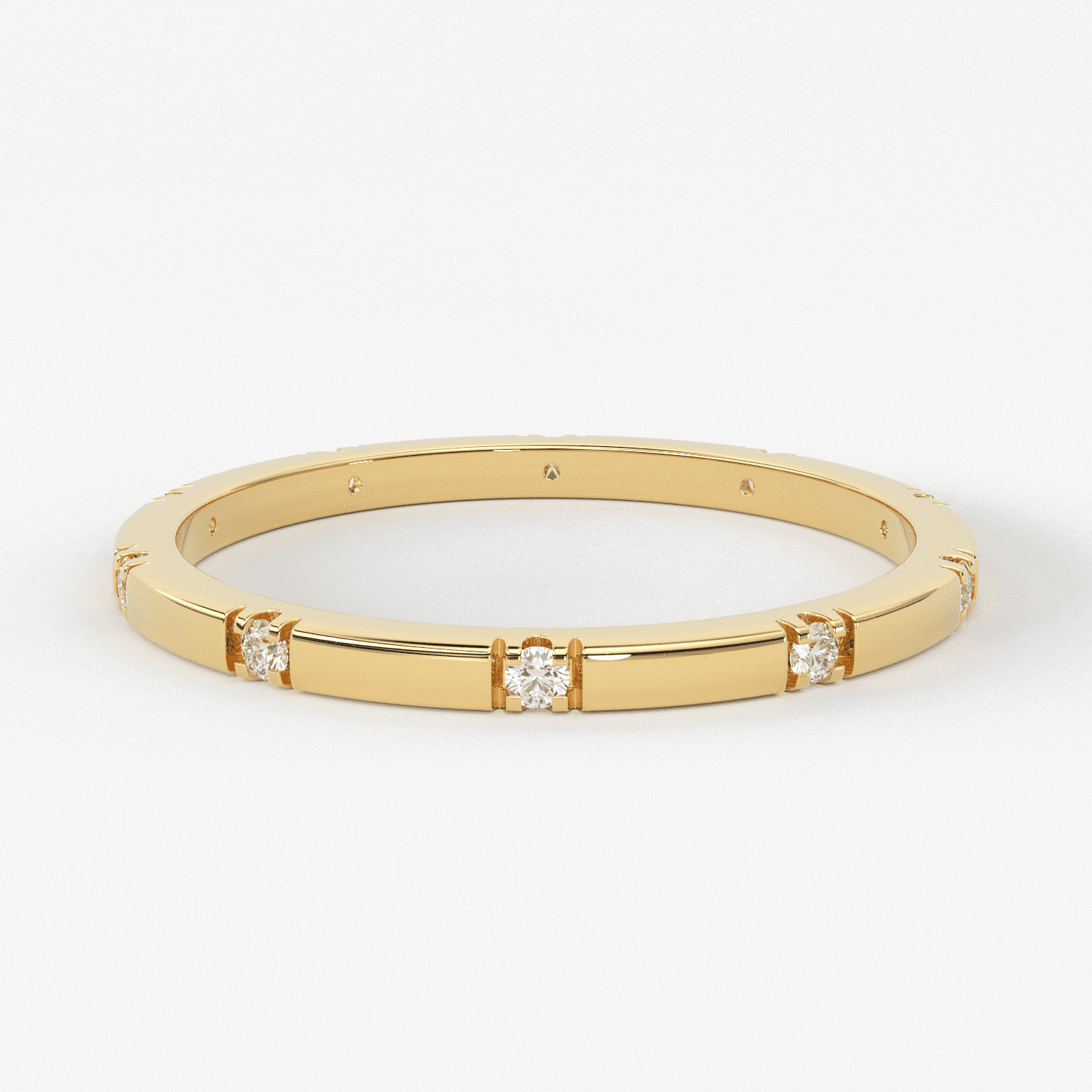 Stacking Ring / 14k Gold Diamond Wedding Band / Diamond Ring / Eternity Band / Stackable Ring / Gold Ring / Thin Gold Ring / Bridal Jewelry