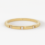 Stacking Ring / 14k Gold Diamond Wedding Band / Diamond Ring / Eternity Band / Stackable Ring / Gold Ring / Thin Gold Ring / Bridal Jewelry