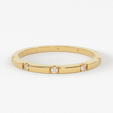 Stacking Ring / 14k Gold Diamond Wedding Band / Diamond Ring / Eternity Band / Stackable Ring / Gold Ring / Thin Gold Ring / Bridal Jewelry
