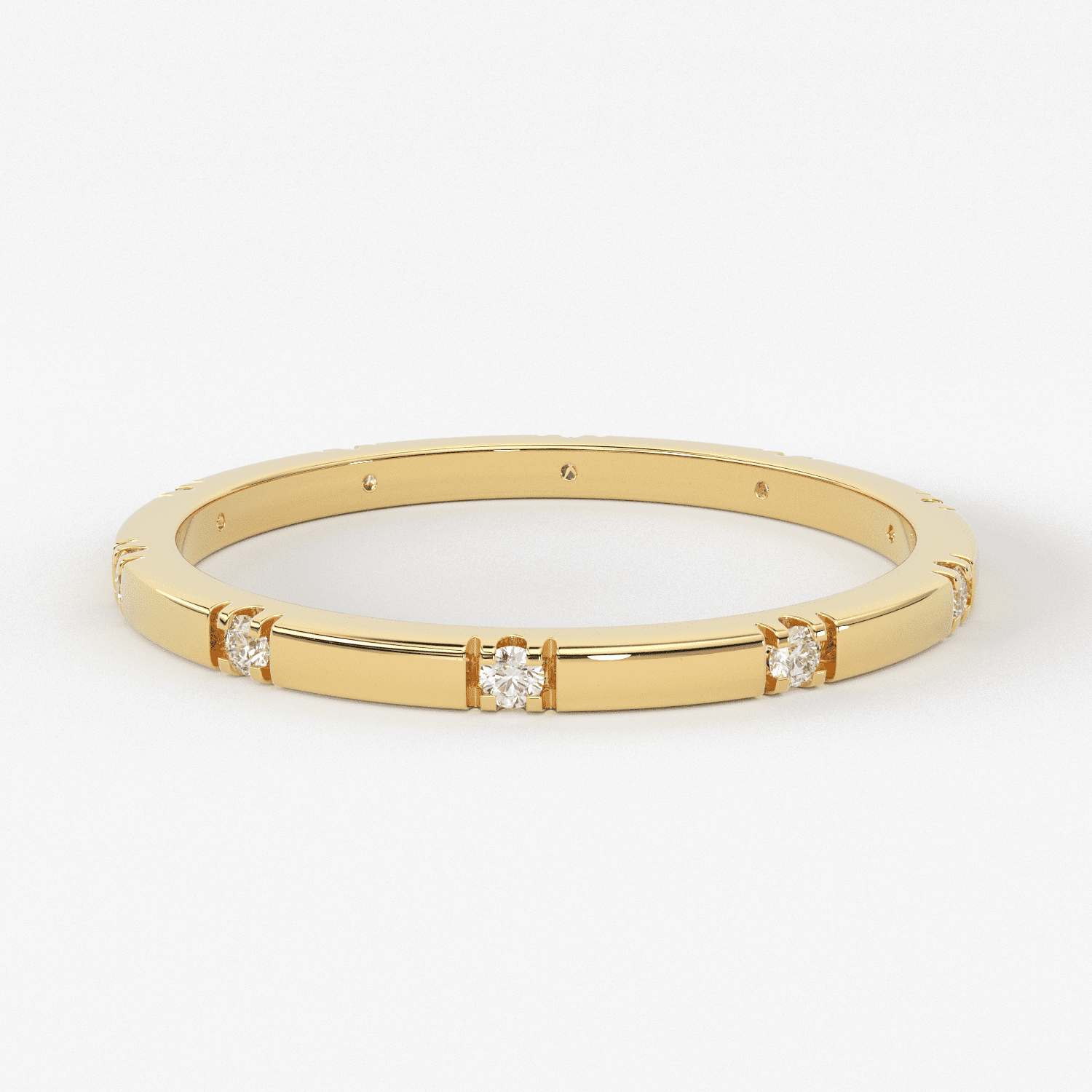 Stacking Ring / 14k Gold Diamond Wedding Band / Diamond Ring / Eternity Band / Stackable Ring / Gold Ring / Thin Gold Ring / Bridal Jewelry
