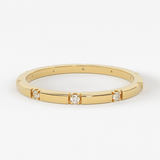 Stacking Ring / 14k Gold Diamond Wedding Band / Diamond Ring / Eternity Band / Stackable Ring / Gold Ring / Thin Gold Ring / Bridal Jewelry