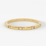 Stacking Ring / 14k Gold Diamond Wedding Band / Diamond Ring / Eternity Band / Stackable Ring / Gold Ring / Thin Gold Ring / Bridal Jewelry