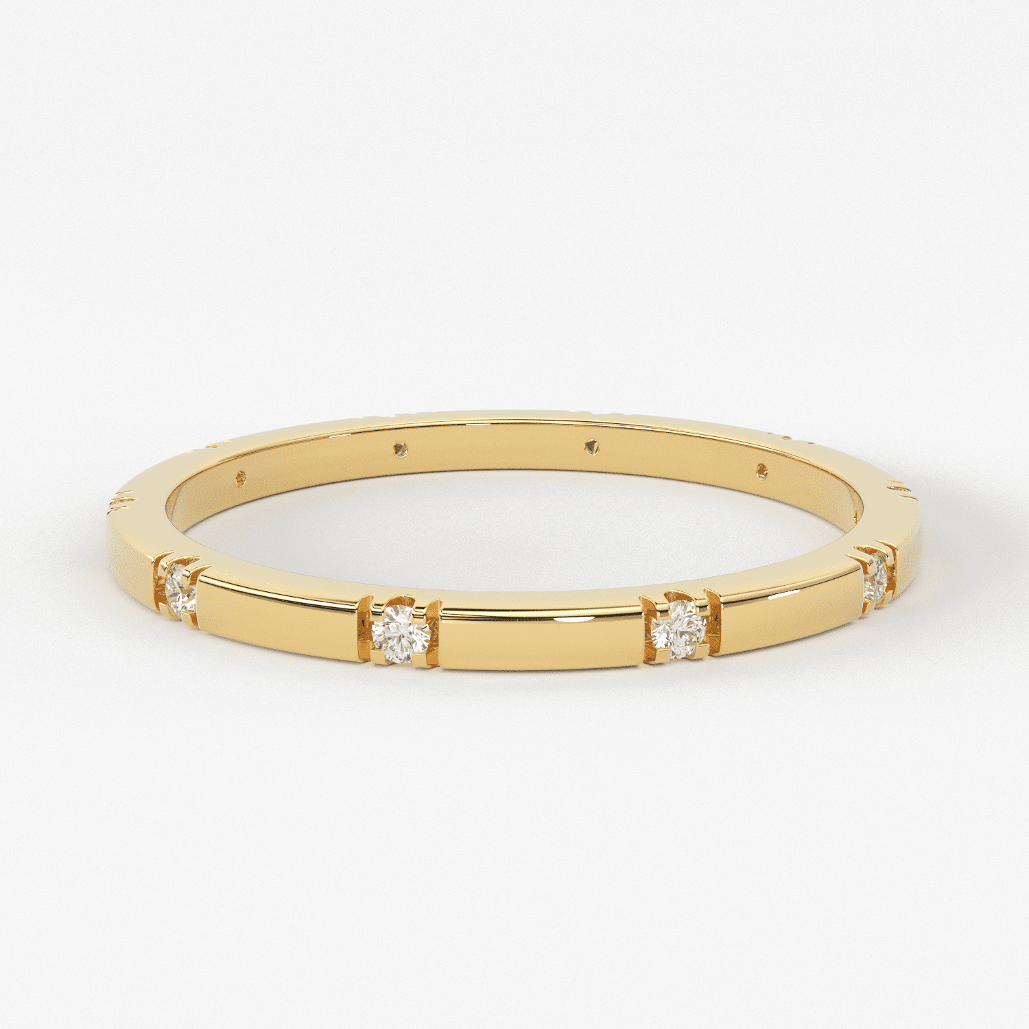 Stacking Ring / 14k Gold Diamond Wedding Band / Diamond Ring / Eternity Band / Stackable Ring / Gold Ring / Thin Gold Ring / Bridal Jewelry