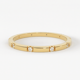 Stacking Ring / 14k Gold Diamond Wedding Band / Diamond Ring / Eternity Band / Stackable Ring / Gold Ring / Thin Gold Ring / Bridal Jewelry
