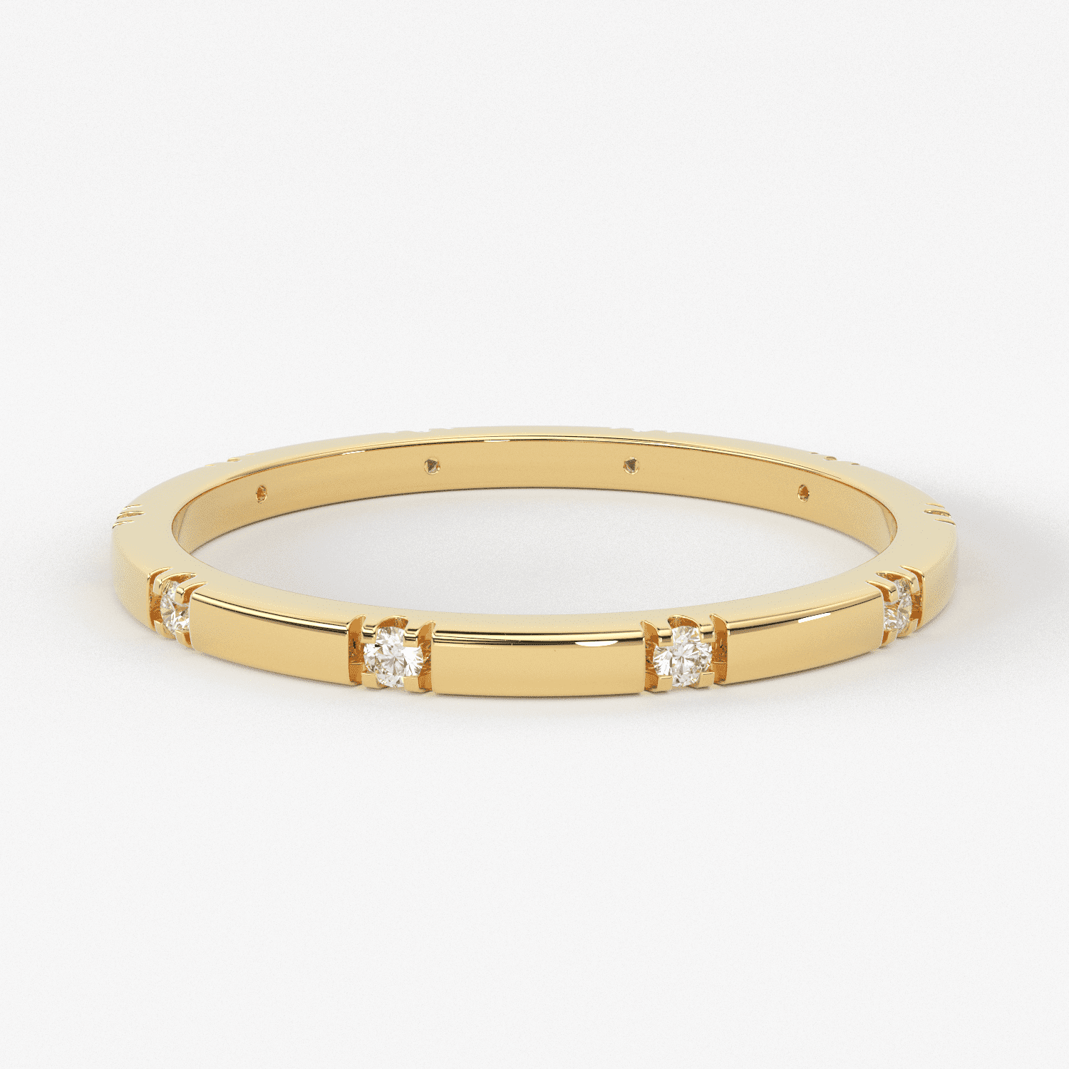 Stacking Ring / 14k Gold Diamond Wedding Band / Diamond Ring / Eternity Band / Stackable Ring / Gold Ring / Thin Gold Ring / Bridal Jewelry
