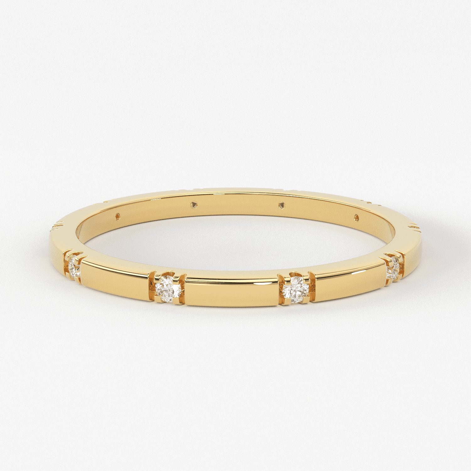 Stacking Ring / 14k Gold Diamond Wedding Band / Diamond Ring / Eternity Band / Stackable Ring / Gold Ring / Thin Gold Ring / Bridal Jewelry