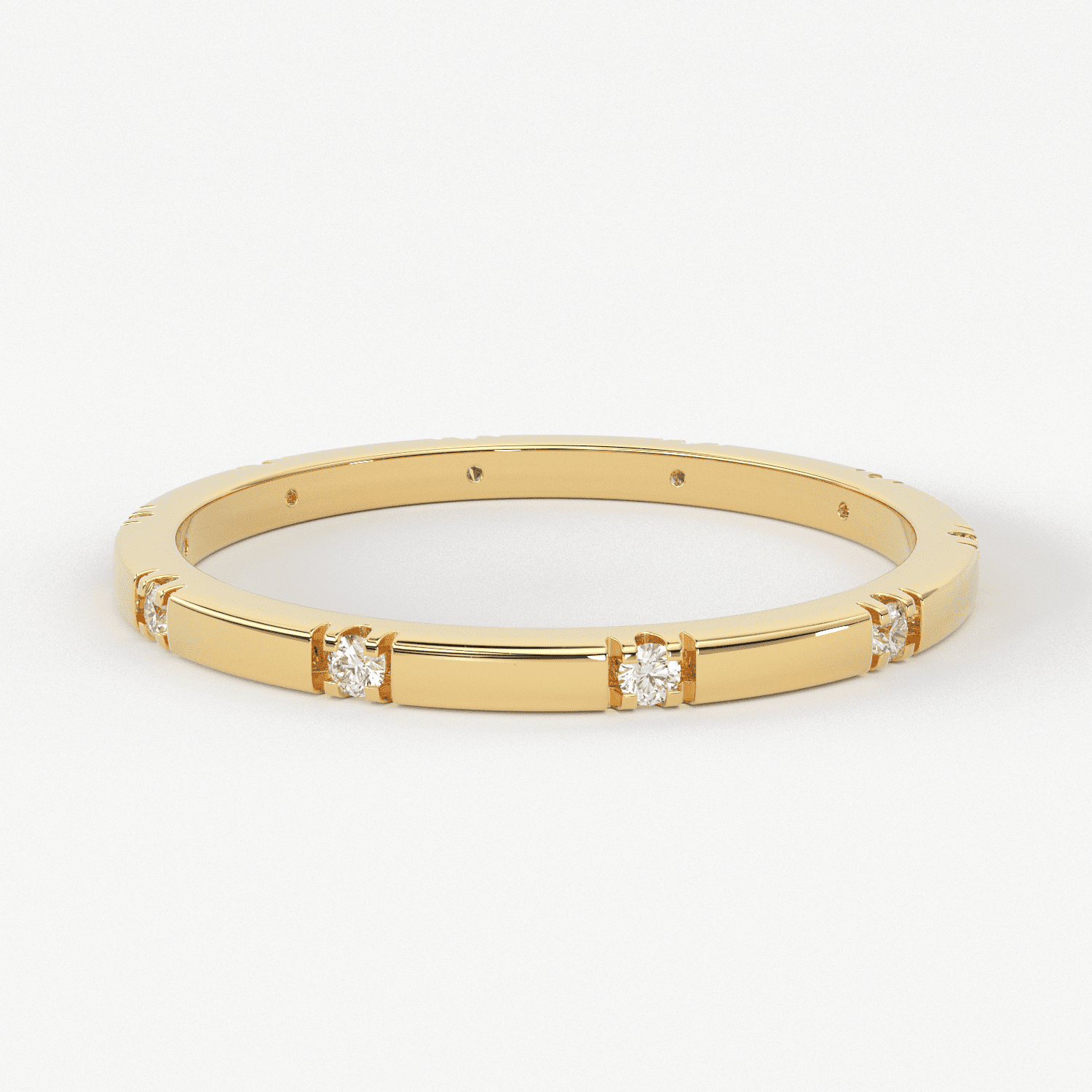 Stacking Ring / 14k Gold Diamond Wedding Band / Diamond Ring / Eternity Band / Stackable Ring / Gold Ring / Thin Gold Ring / Bridal Jewelry