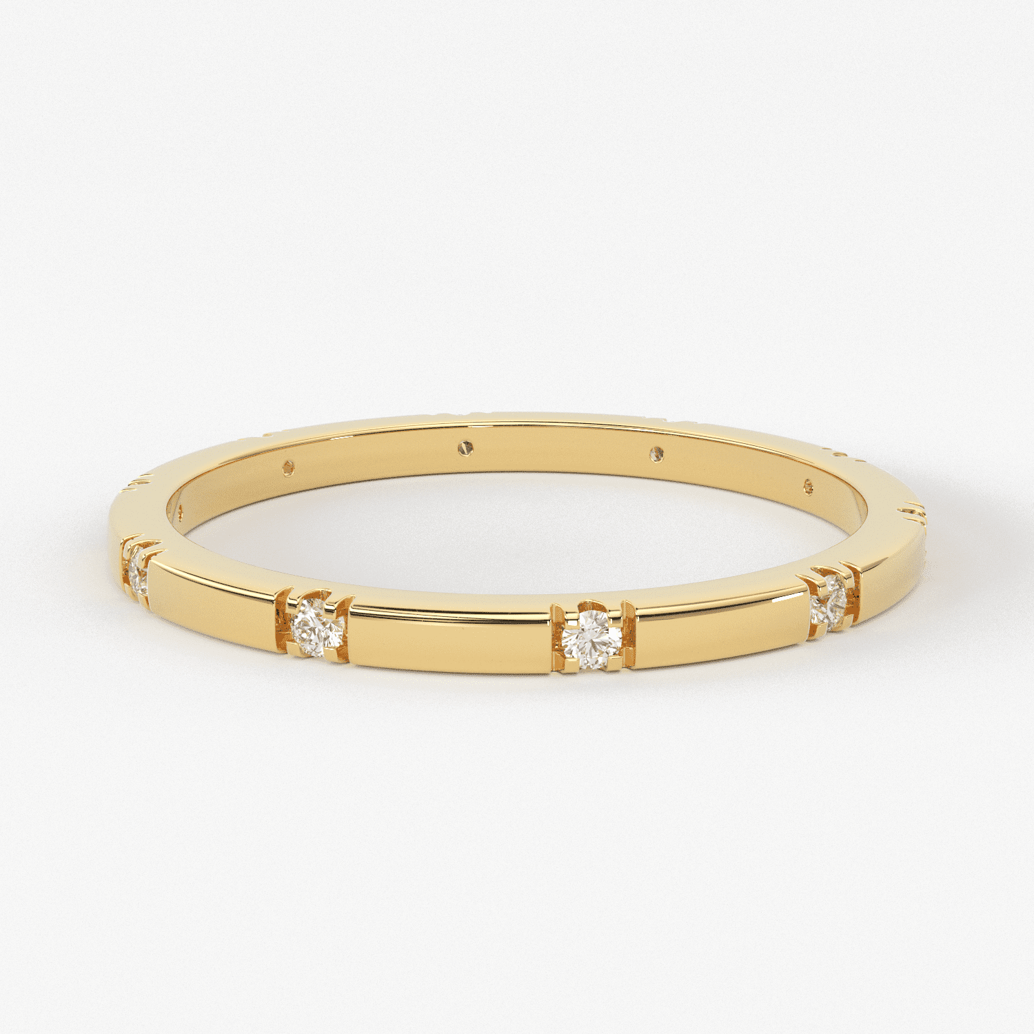 Stacking Ring / 14k Gold Diamond Wedding Band / Diamond Ring / Eternity Band / Stackable Ring / Gold Ring / Thin Gold Ring / Bridal Jewelry