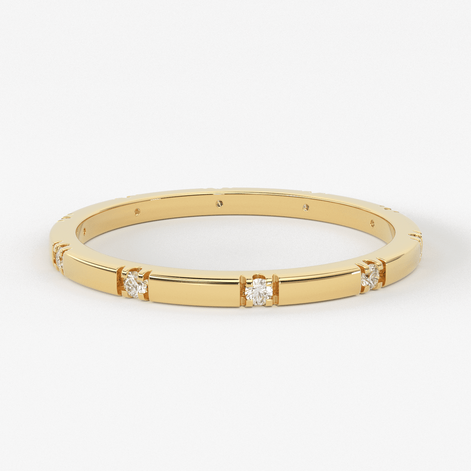 Stacking Ring / 14k Gold Diamond Wedding Band / Diamond Ring / Eternity Band / Stackable Ring / Gold Ring / Thin Gold Ring / Bridal Jewelry