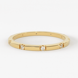 Stacking Ring / 14k Gold Diamond Wedding Band / Diamond Ring / Eternity Band / Stackable Ring / Gold Ring / Thin Gold Ring / Bridal Jewelry