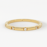 Stacking Ring / 14k Gold Diamond Wedding Band / Diamond Ring / Eternity Band / Stackable Ring / Gold Ring / Thin Gold Ring / Bridal Jewelry