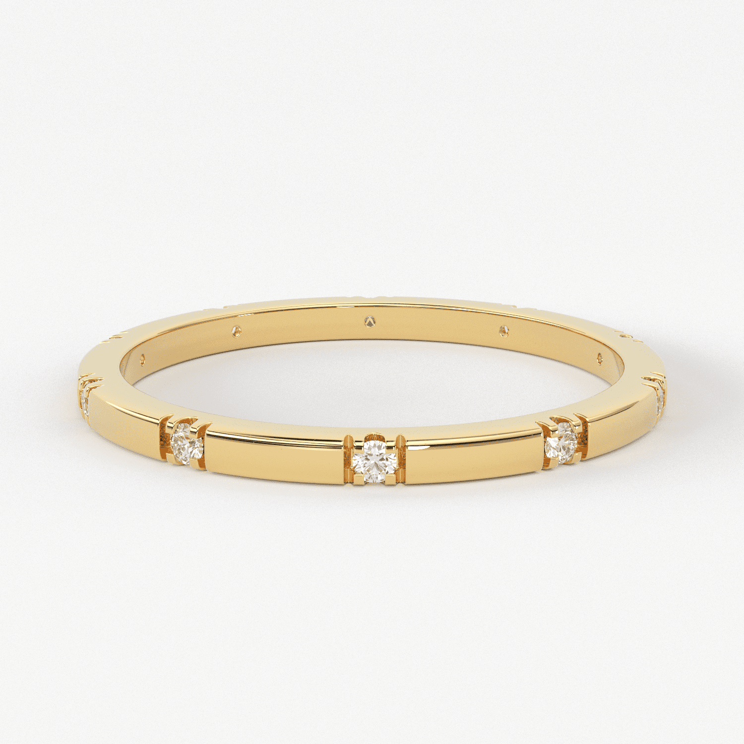 Stacking Ring / 14k Gold Diamond Wedding Band / Diamond Ring / Eternity Band / Stackable Ring / Gold Ring / Thin Gold Ring / Bridal Jewelry