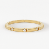 Stacking Ring / 14k Gold Diamond Wedding Band / Diamond Ring / Eternity Band / Stackable Ring / Gold Ring / Thin Gold Ring / Bridal Jewelry