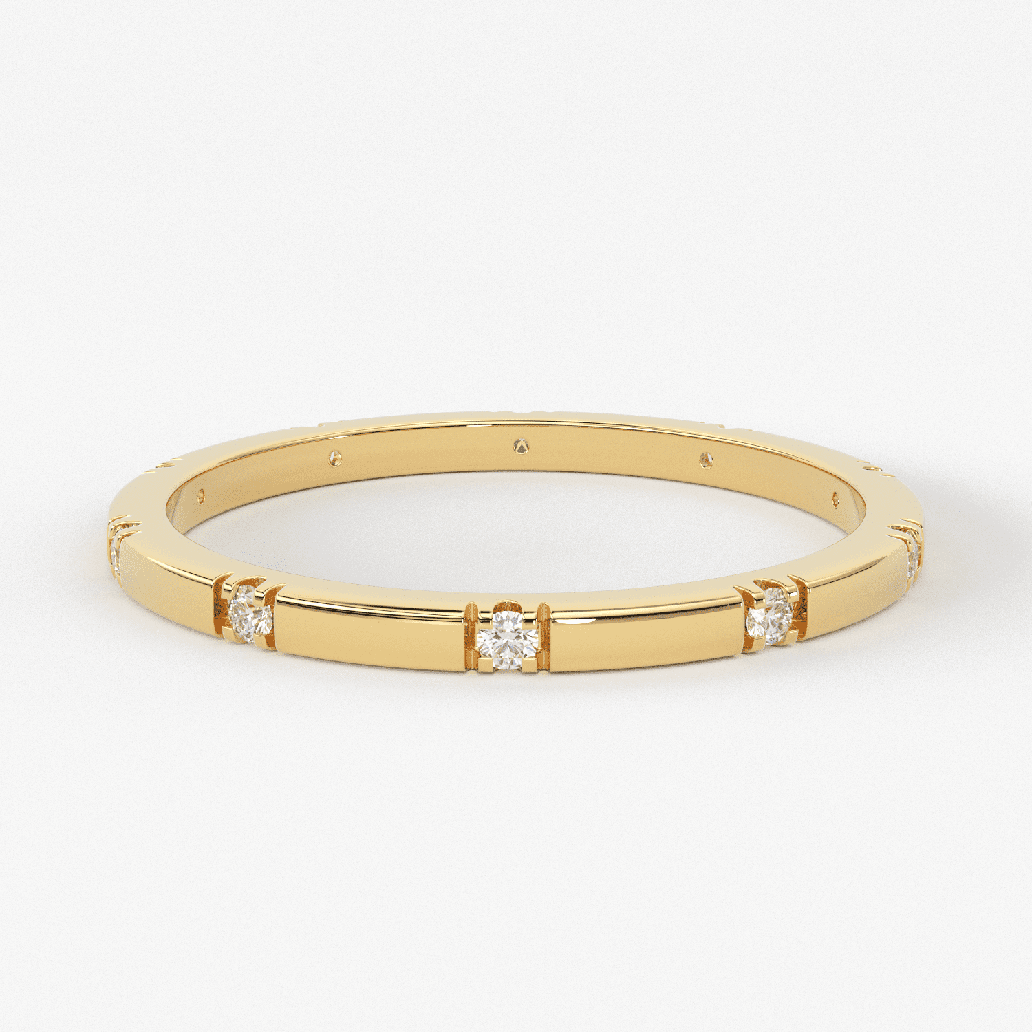 Stacking Ring / 14k Gold Diamond Wedding Band / Diamond Ring / Eternity Band / Stackable Ring / Gold Ring / Thin Gold Ring / Bridal Jewelry