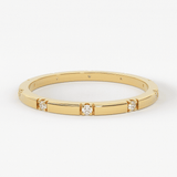 Stacking Ring / 14k Gold Diamond Wedding Band / Diamond Ring / Eternity Band / Stackable Ring / Gold Ring / Thin Gold Ring / Bridal Jewelry