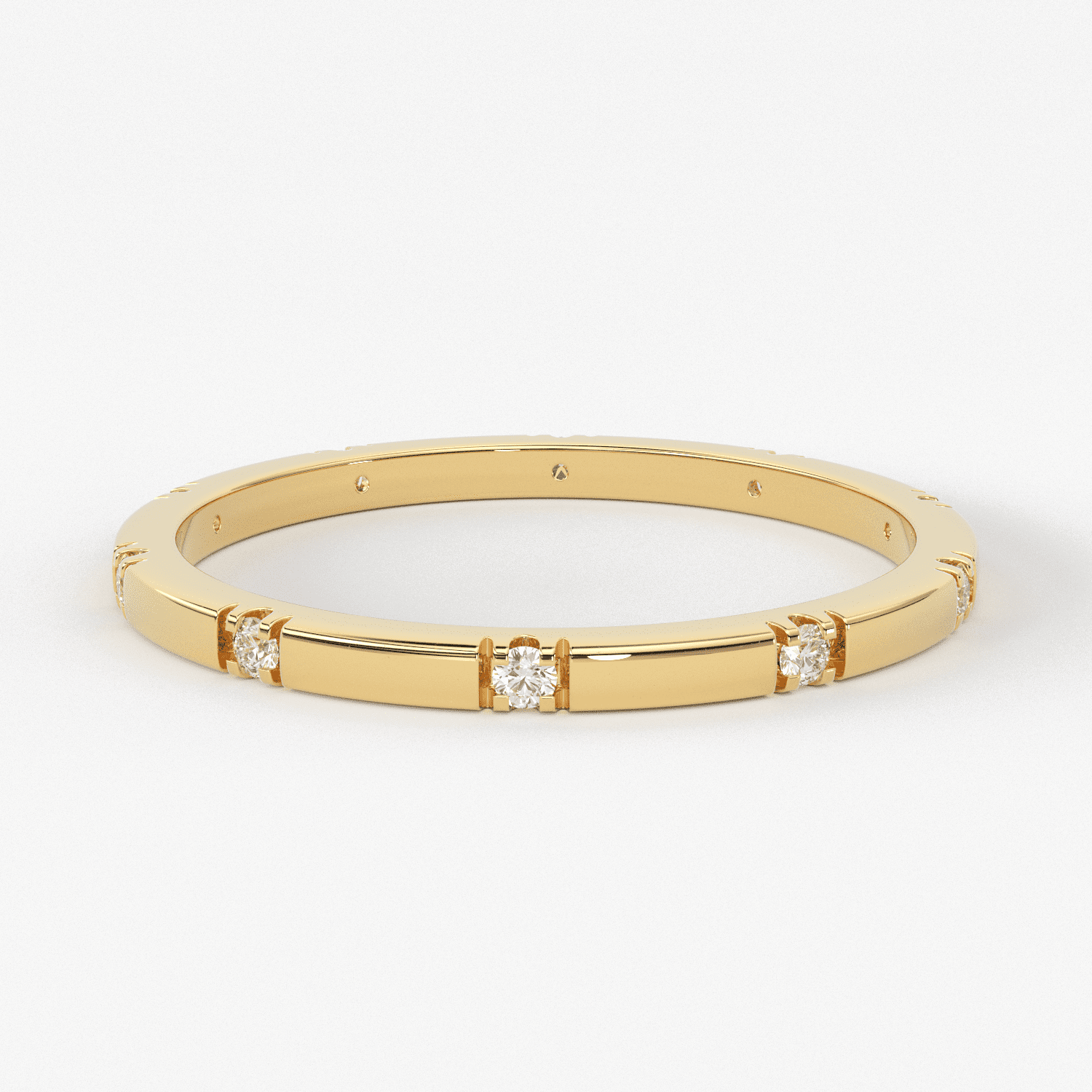 Stacking Ring / 14k Gold Diamond Wedding Band / Diamond Ring / Eternity Band / Stackable Ring / Gold Ring / Thin Gold Ring / Bridal Jewelry