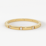 Stacking Ring / 14k Gold Diamond Wedding Band / Diamond Ring / Eternity Band / Stackable Ring / Gold Ring / Thin Gold Ring / Bridal Jewelry