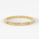 Stacking Ring / 14k Gold Diamond Wedding Band / Diamond Ring / Eternity Band / Stackable Ring / Gold Ring / Thin Gold Ring / Bridal Jewelry