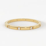 Stacking Ring / 14k Gold Diamond Wedding Band / Diamond Ring / Eternity Band / Stackable Ring / Gold Ring / Thin Gold Ring / Bridal Jewelry