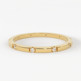 Stacking Ring / 14k Gold Diamond Wedding Band / Diamond Ring / Eternity Band / Stackable Ring / Gold Ring / Thin Gold Ring / Bridal Jewelry