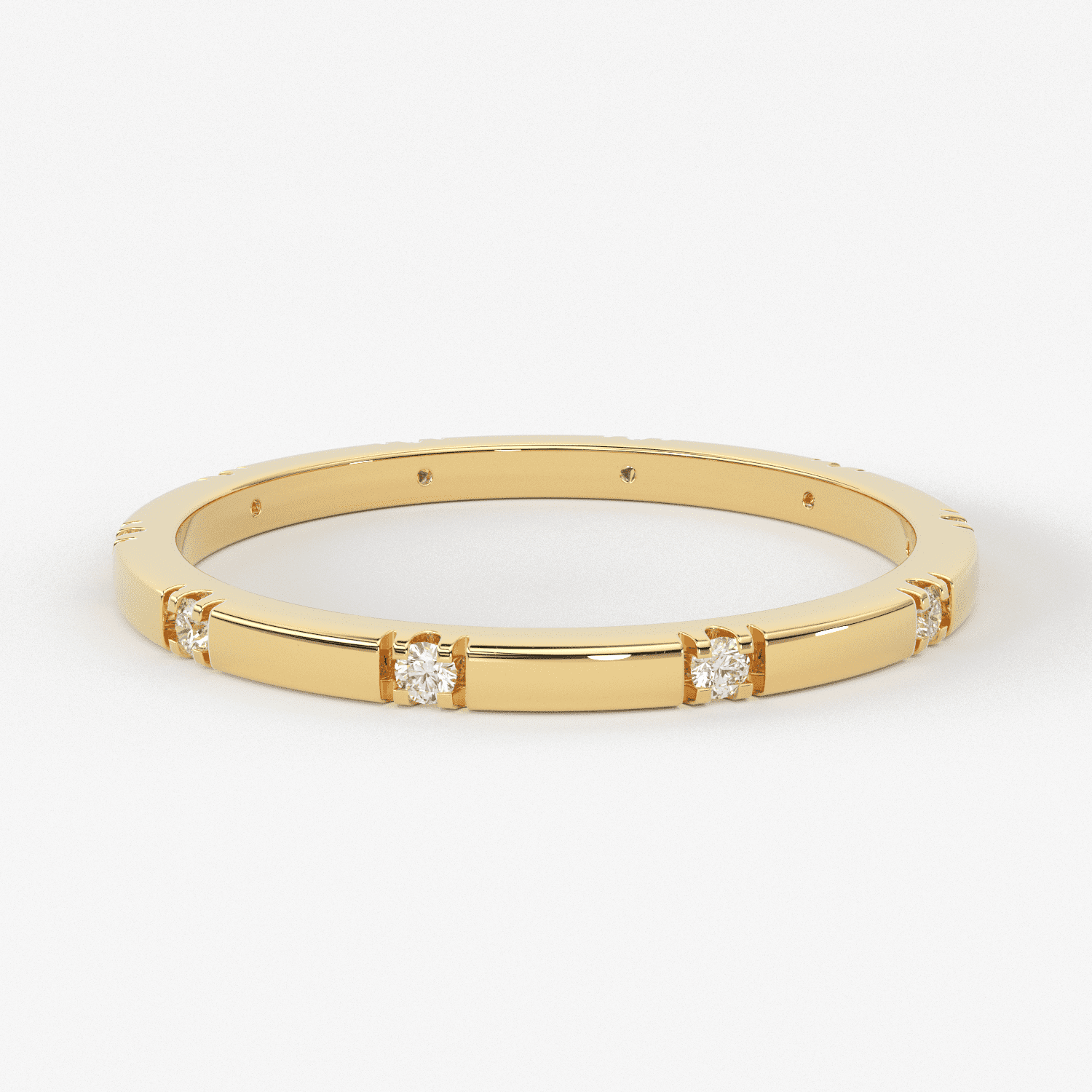 Stacking Ring / 14k Gold Diamond Wedding Band / Diamond Ring / Eternity Band / Stackable Ring / Gold Ring / Thin Gold Ring / Bridal Jewelry