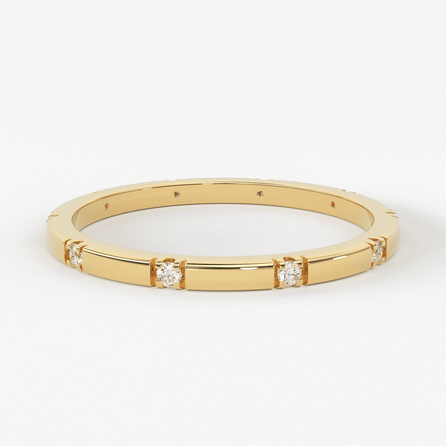 Stacking Ring / 14k Gold Diamond Wedding Band / Diamond Ring / Eternity Band / Stackable Ring / Gold Ring / Thin Gold Ring / Bridal Jewelry
