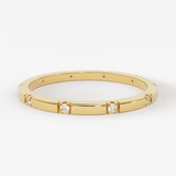 Stacking Ring / 14k Gold Diamond Wedding Band / Diamond Ring / Eternity Band / Stackable Ring / Gold Ring / Thin Gold Ring / Bridal Jewelry