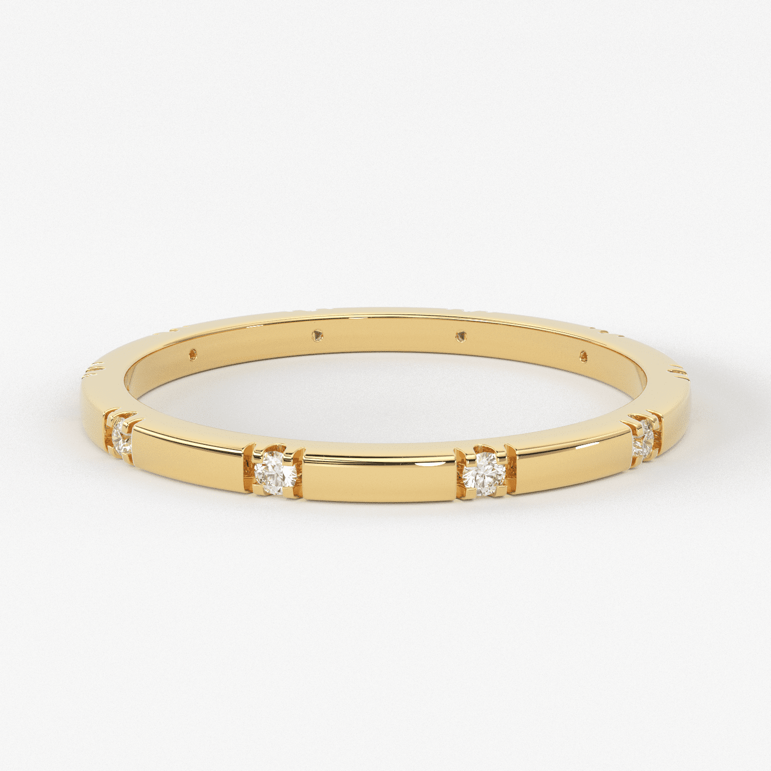 Stacking Ring / 14k Gold Diamond Wedding Band / Diamond Ring / Eternity Band / Stackable Ring / Gold Ring / Thin Gold Ring / Bridal Jewelry