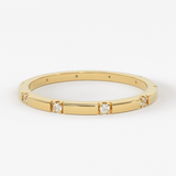 Stacking Ring / 14k Gold Diamond Wedding Band / Diamond Ring / Eternity Band / Stackable Ring / Gold Ring / Thin Gold Ring / Bridal Jewelry