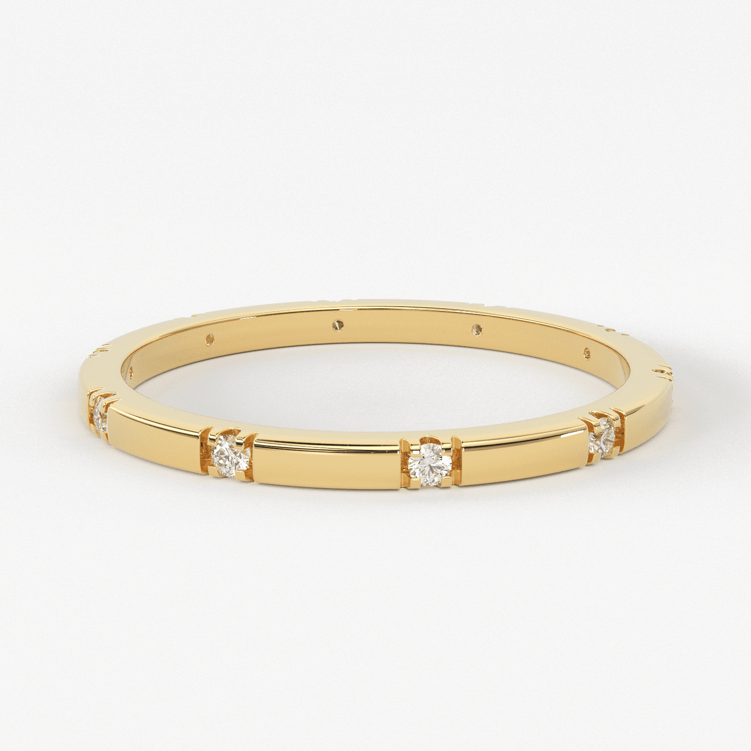Stacking Ring / 14k Gold Diamond Wedding Band / Diamond Ring / Eternity Band / Stackable Ring / Gold Ring / Thin Gold Ring / Bridal Jewelry