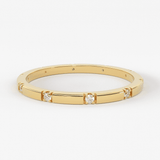 Stacking Ring / 14k Gold Diamond Wedding Band / Diamond Ring / Eternity Band / Stackable Ring / Gold Ring / Thin Gold Ring / Bridal Jewelry