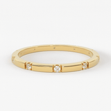 Stacking Ring / 14k Gold Diamond Wedding Band / Diamond Ring / Eternity Band / Stackable Ring / Gold Ring / Thin Gold Ring / Bridal Jewelry