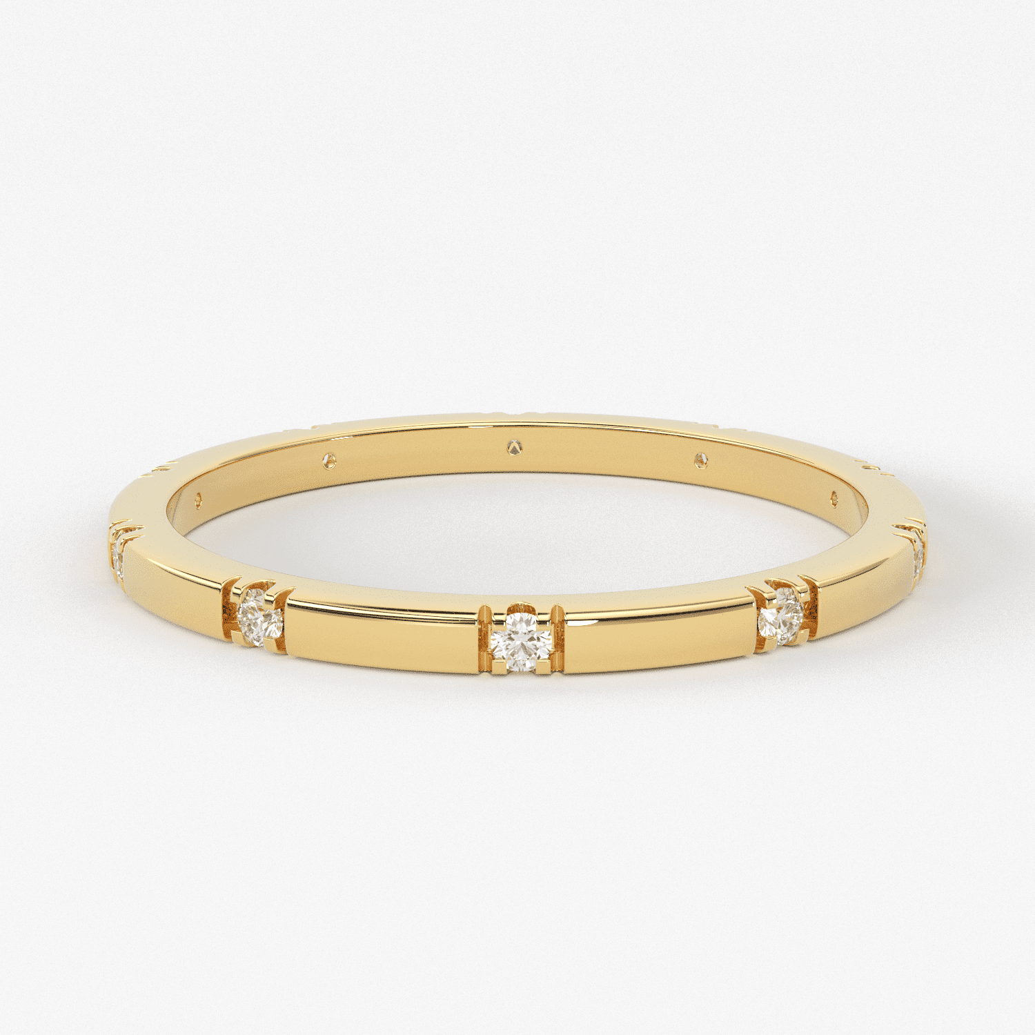 Stacking Ring / 14k Gold Diamond Wedding Band / Diamond Ring / Eternity Band / Stackable Ring / Gold Ring / Thin Gold Ring / Bridal Jewelry
