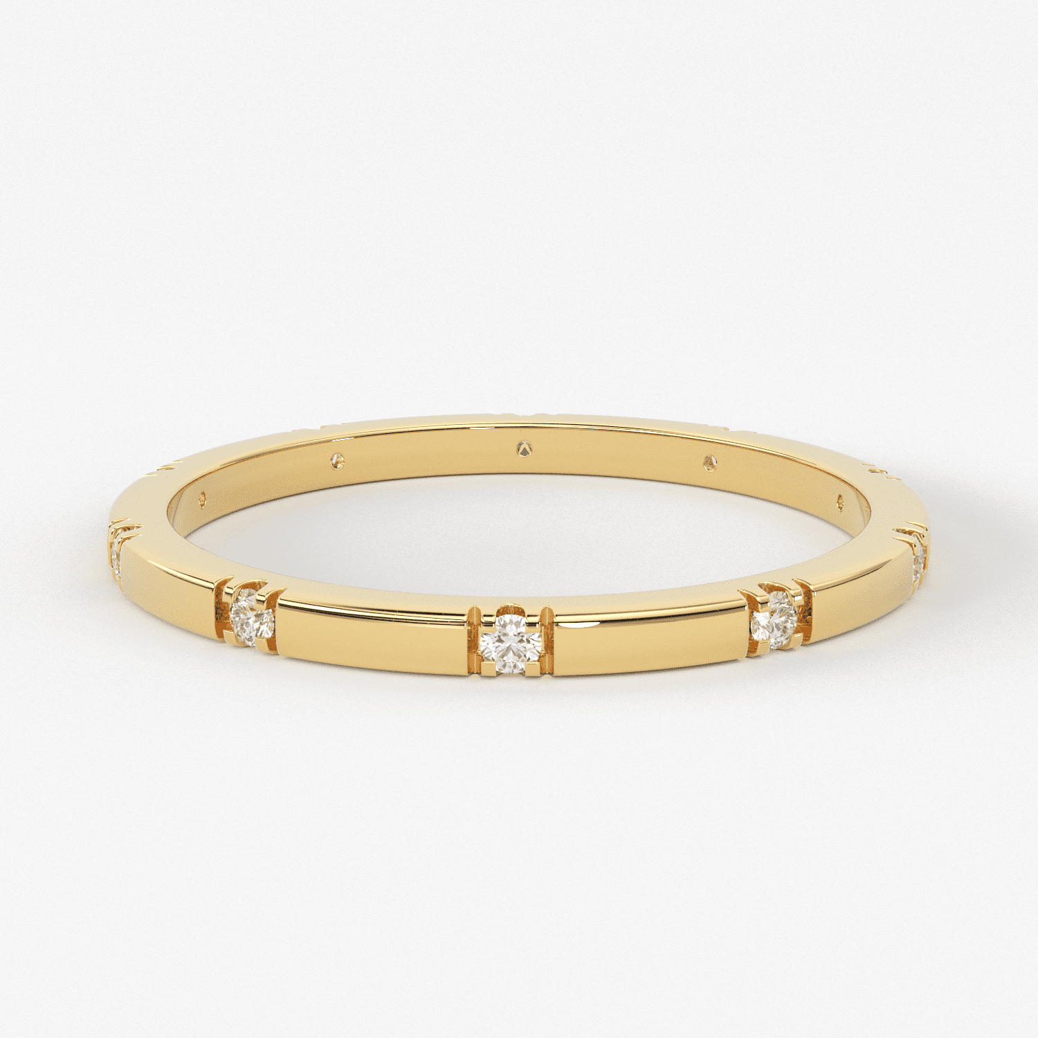 Stacking Ring / 14k Gold Diamond Wedding Band / Diamond Ring / Eternity Band / Stackable Ring / Gold Ring / Thin Gold Ring / Bridal Jewelry