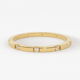 Stacking Ring / 14k Gold Diamond Wedding Band / Diamond Ring / Eternity Band / Stackable Ring / Gold Ring / Thin Gold Ring / Bridal Jewelry