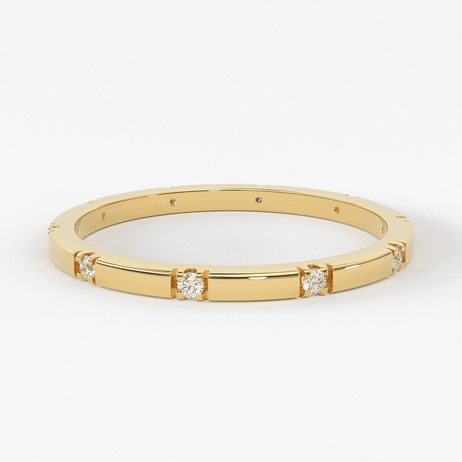 Stacking Ring / 14k Gold Diamond Wedding Band / Diamond Ring / Eternity Band / Stackable Ring / Gold Ring / Thin Gold Ring / Bridal Jewelry