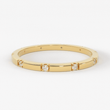 Stacking Ring / 14k Gold Diamond Wedding Band / Diamond Ring / Eternity Band / Stackable Ring / Gold Ring / Thin Gold Ring / Bridal Jewelry