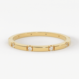 Stacking Ring / 14k Gold Diamond Wedding Band / Diamond Ring / Eternity Band / Stackable Ring / Gold Ring / Thin Gold Ring / Bridal Jewelry