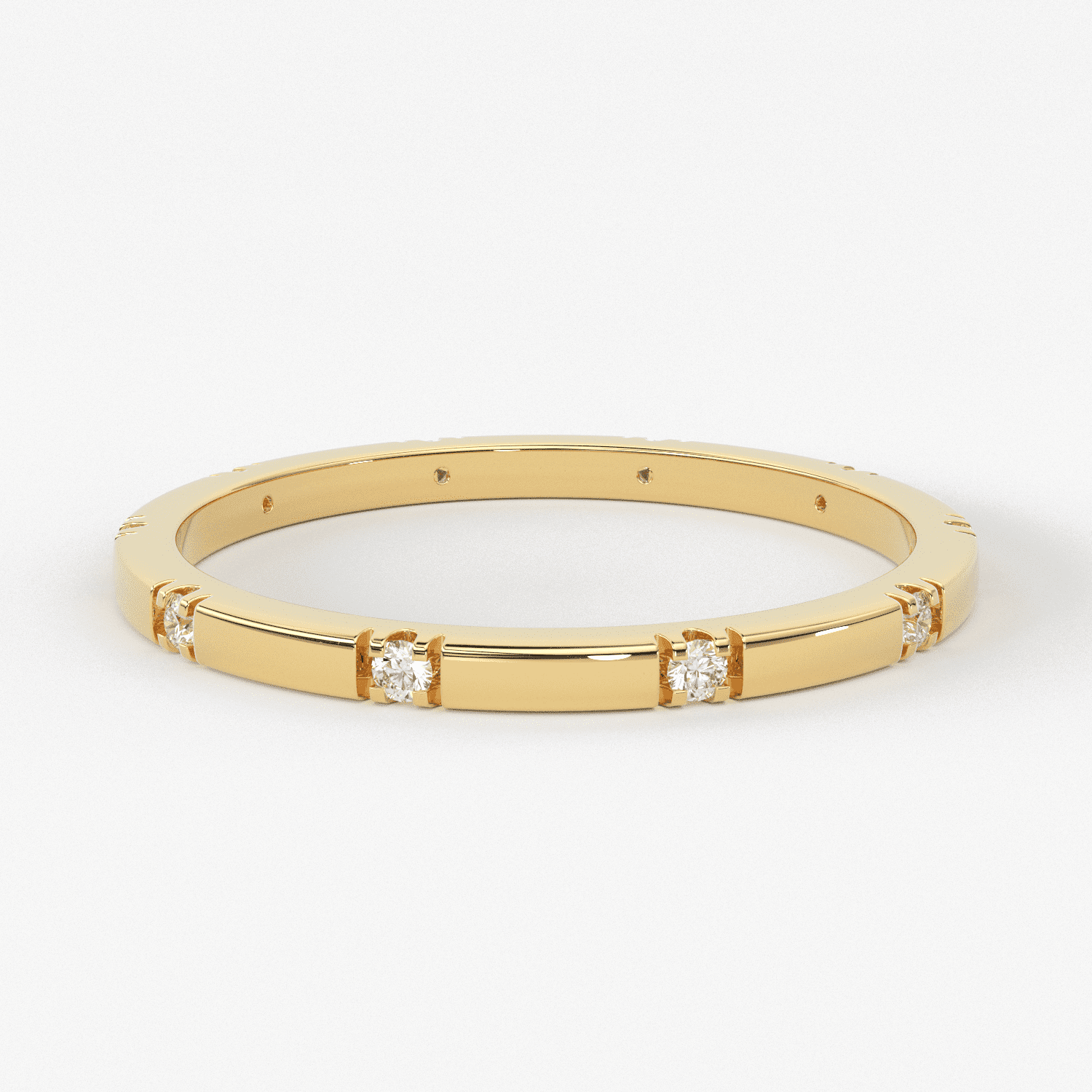 Stacking Ring / 14k Gold Diamond Wedding Band / Diamond Ring / Eternity Band / Stackable Ring / Gold Ring / Thin Gold Ring / Bridal Jewelry