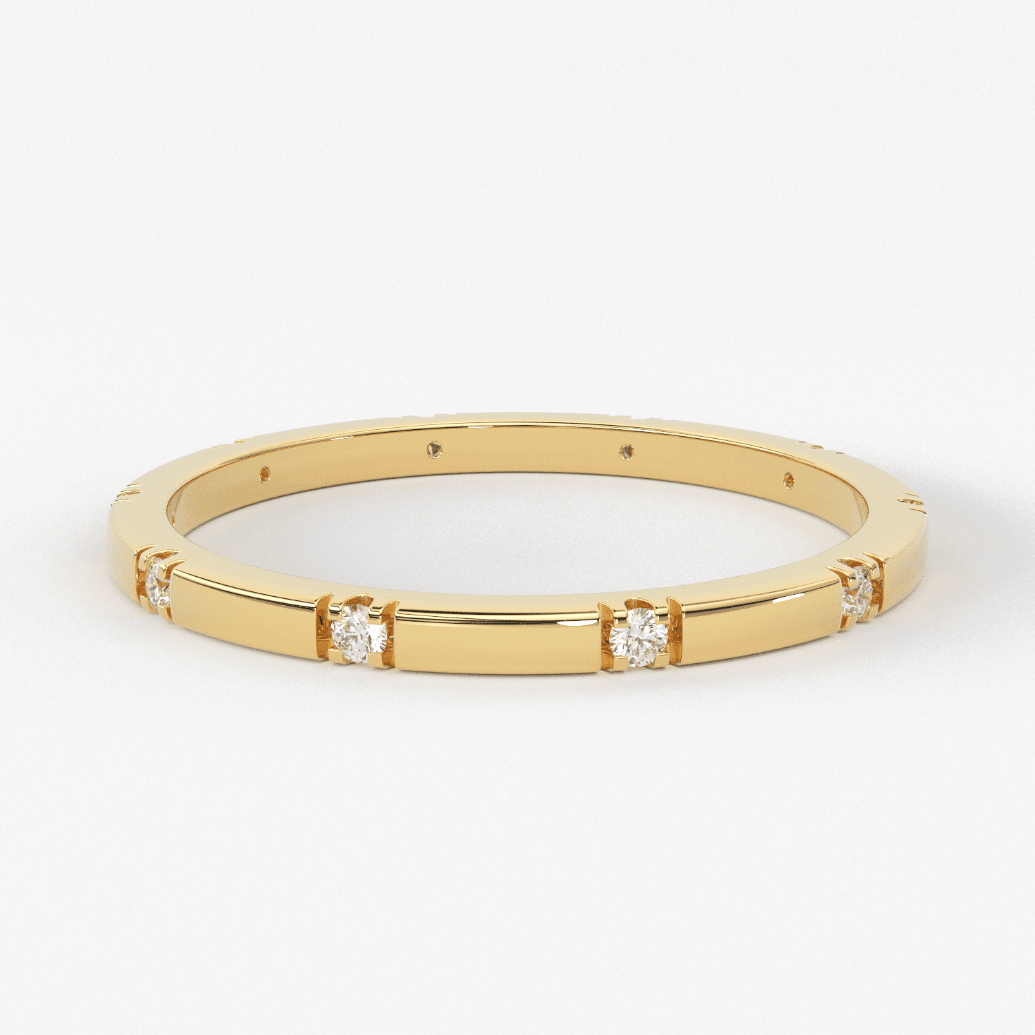 Stacking Ring / 14k Gold Diamond Wedding Band / Diamond Ring / Eternity Band / Stackable Ring / Gold Ring / Thin Gold Ring / Bridal Jewelry