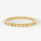 Stacking Ring / 14k Gold Diamond Wedding Band / Diamond Ring / Eternity Band / Stackable Ring / Gold Ring / Thin Gold Ring / Bridal Jewelry