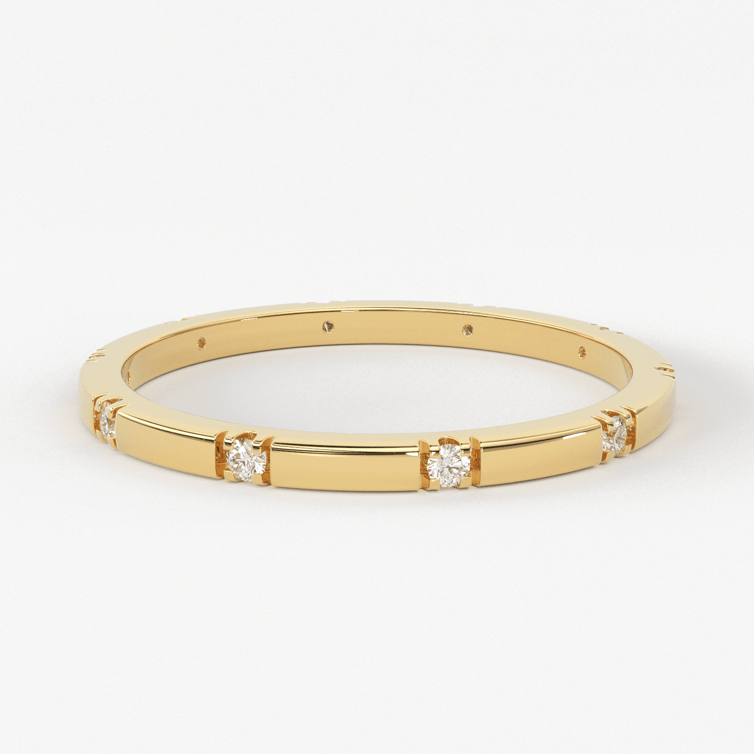 Stacking Ring / 14k Gold Diamond Wedding Band / Diamond Ring / Eternity Band / Stackable Ring / Gold Ring / Thin Gold Ring / Bridal Jewelry