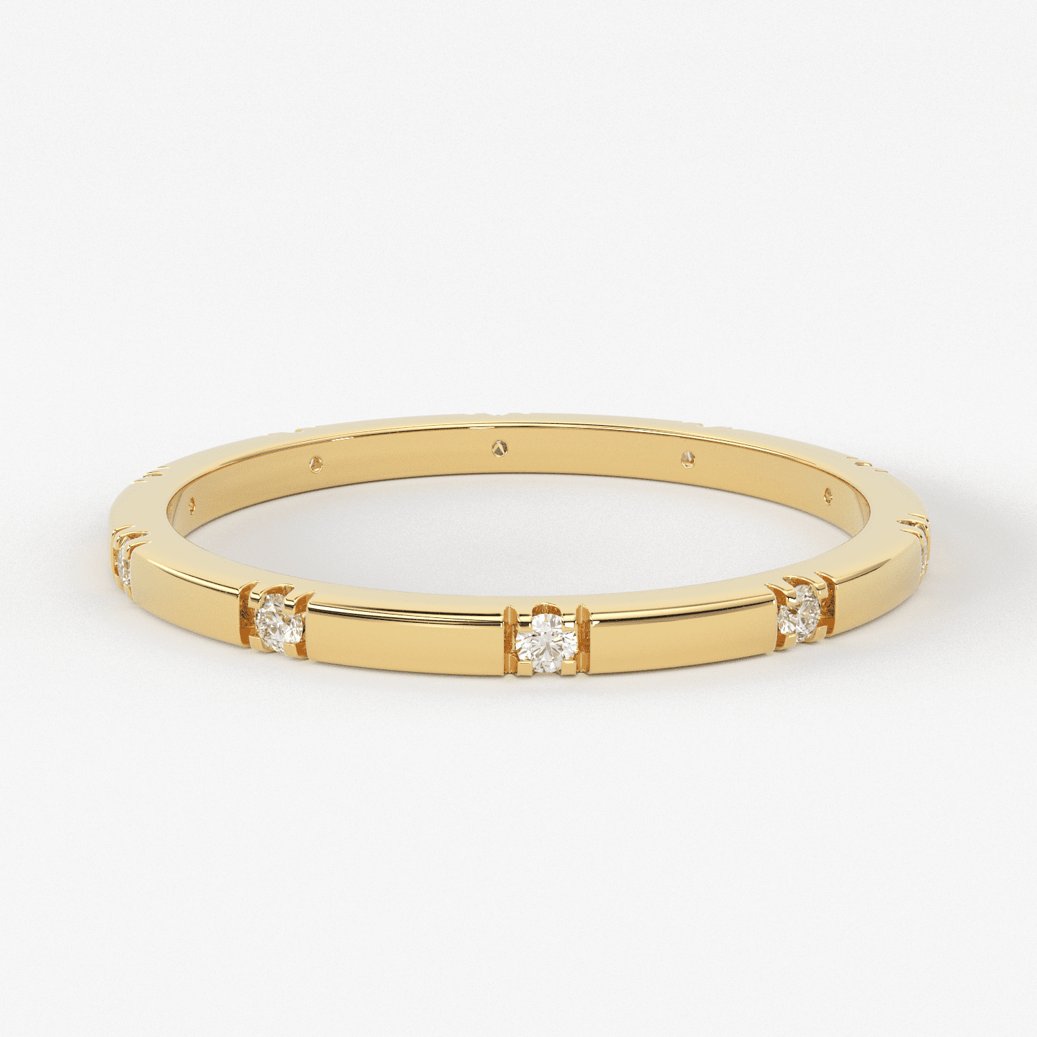 Stacking Ring / 14k Gold Diamond Wedding Band / Diamond Ring / Eternity Band / Stackable Ring / Gold Ring / Thin Gold Ring / Bridal Jewelry