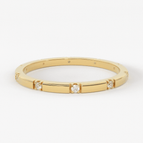 Stacking Ring / 14k Gold Diamond Wedding Band / Diamond Ring / Eternity Band / Stackable Ring / Gold Ring / Thin Gold Ring / Bridal Jewelry