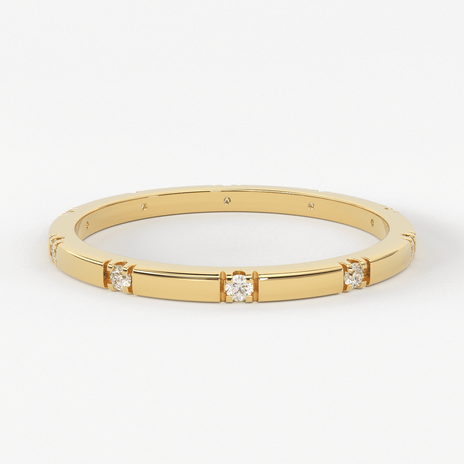 Stacking Ring / 14k Gold Diamond Wedding Band / Diamond Ring / Eternity Band / Stackable Ring / Gold Ring / Thin Gold Ring / Bridal Jewelry