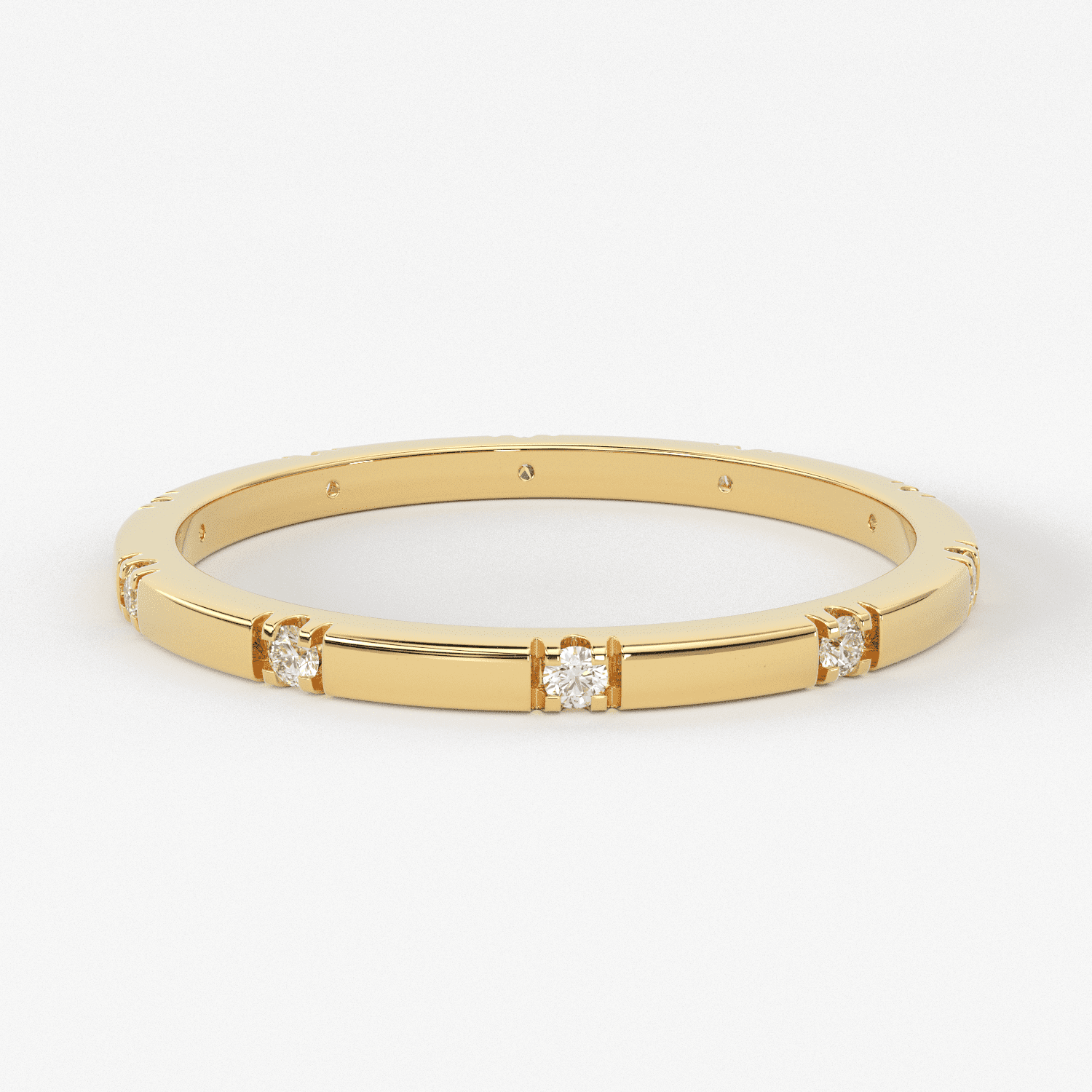 Stacking Ring / 14k Gold Diamond Wedding Band / Diamond Ring / Eternity Band / Stackable Ring / Gold Ring / Thin Gold Ring / Bridal Jewelry