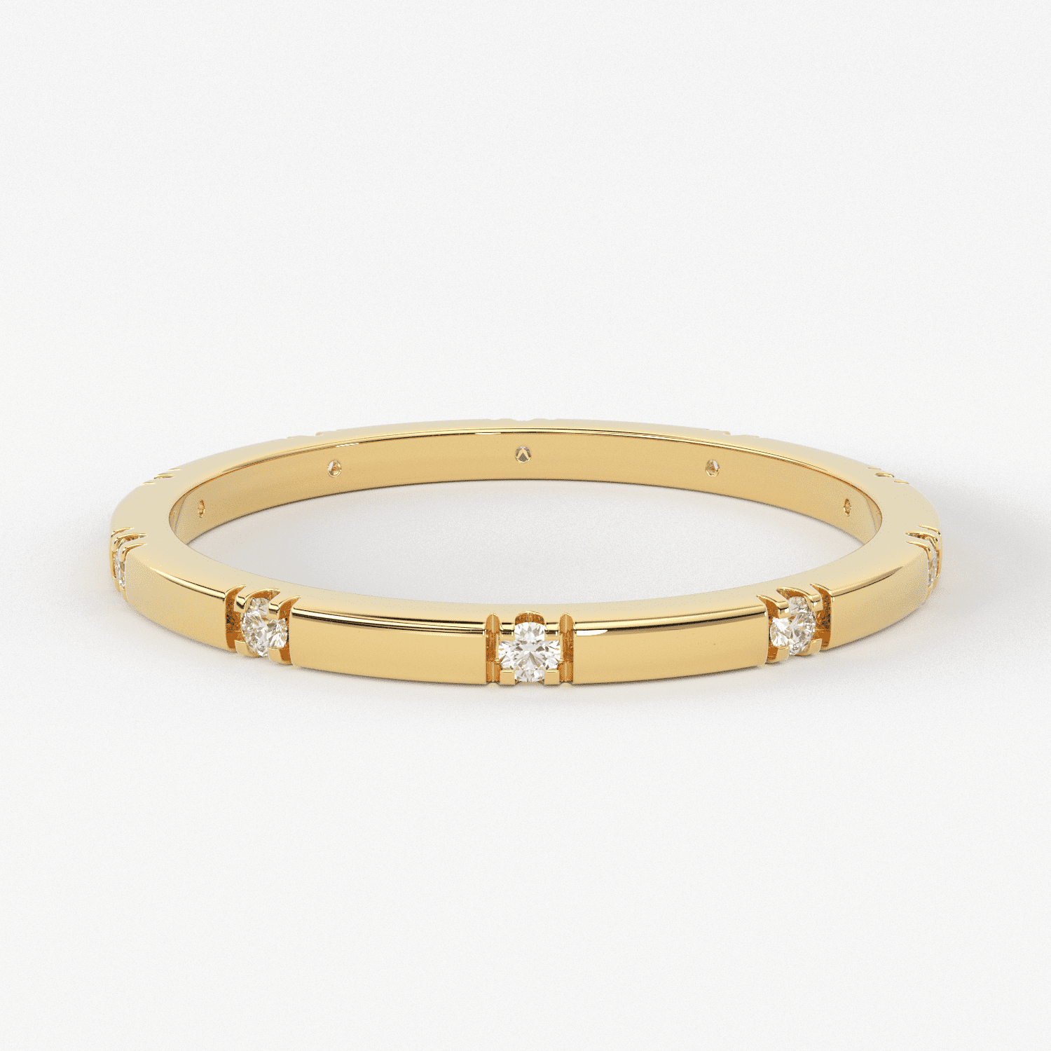 Stacking Ring / 14k Gold Diamond Wedding Band / Diamond Ring / Eternity Band / Stackable Ring / Gold Ring / Thin Gold Ring / Bridal Jewelry