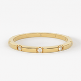 Stacking Ring / 14k Gold Diamond Wedding Band / Diamond Ring / Eternity Band / Stackable Ring / Gold Ring / Thin Gold Ring / Bridal Jewelry