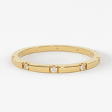 Stacking Ring / 14k Gold Diamond Wedding Band / Diamond Ring / Eternity Band / Stackable Ring / Gold Ring / Thin Gold Ring / Bridal Jewelry
