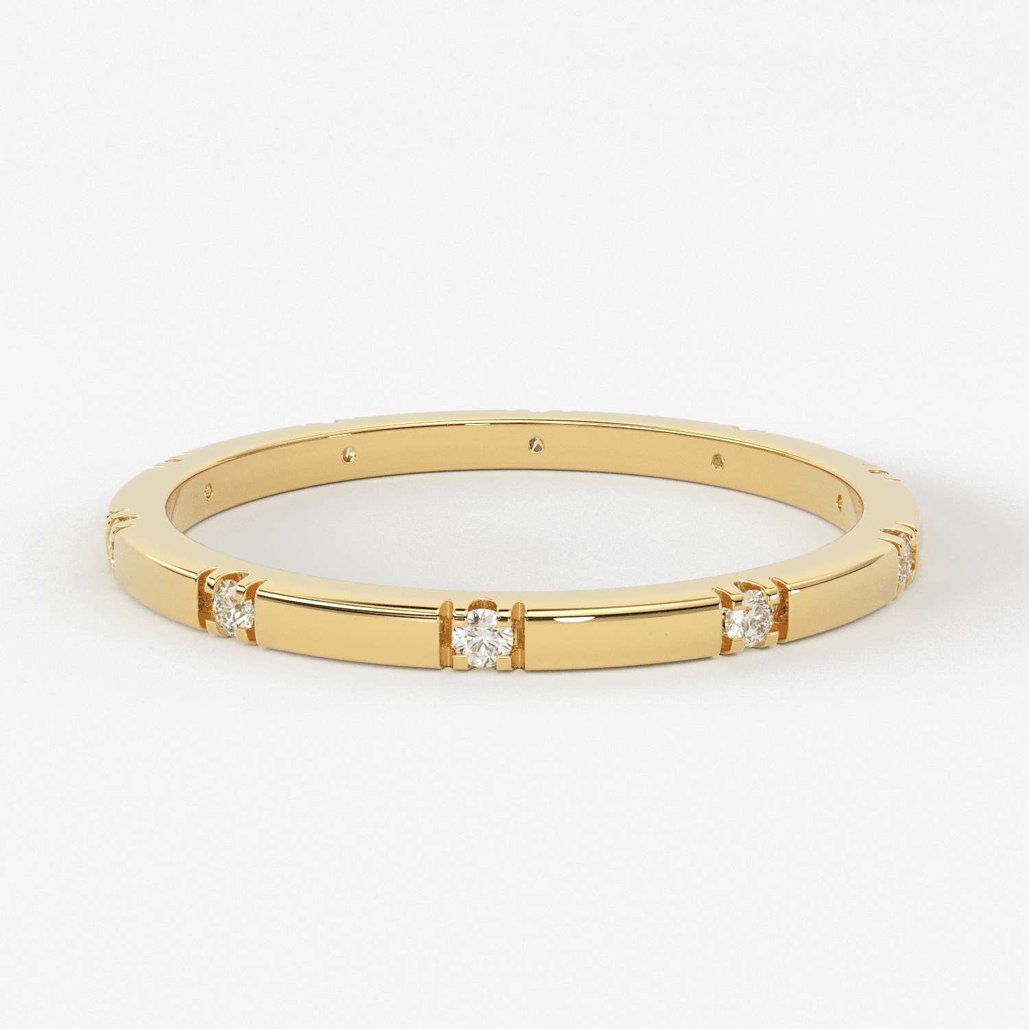 Stacking Ring / 14k Gold Diamond Wedding Band / Diamond Ring / Eternity Band / Stackable Ring / Gold Ring / Thin Gold Ring / Bridal Jewelry